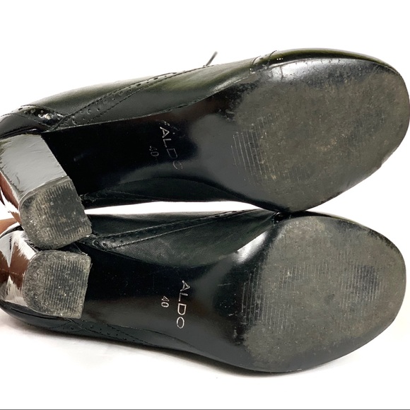 Aldo Black Patent/Mat Leather Heeled Shoe - Picture 6 of 6